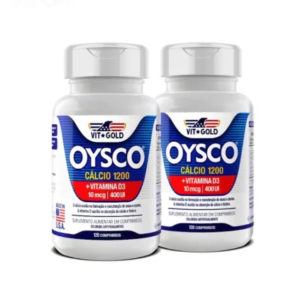 Kit 2x Oysco Cálcio 1200 mg + Vitamina D3 Vitgold 120 Comprimidos