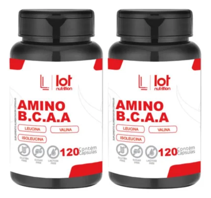 Kit 2un Bcaa 2:1:1 120 cápsulas Recuperação Muscular Treino sem Sabor