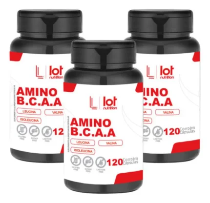 Kit 3un Bcaa 2:1:1 120 cápsulas sem Sabor