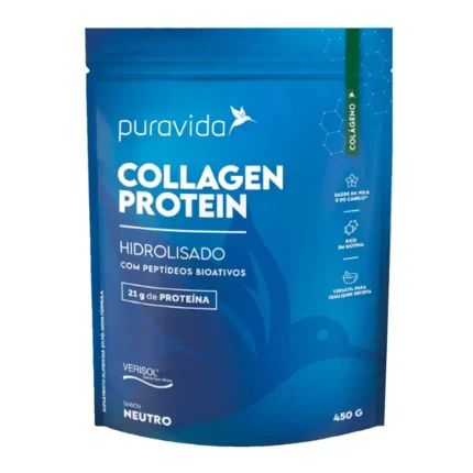 Colágeno Hidrolisado Collagen Protein Puravida Neutro 450g