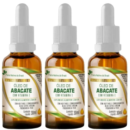 Kit 3x Óleo de Abacate com Vitamina e em Gotas 30ml - Flora Nativa