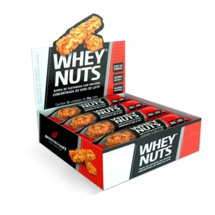 Barra de Castanhas Body Action Whey Nuts 30g 12 unidades