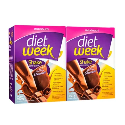 Kit 2 Diet Week Shake Mousse de Chocolate 360g Maxinutri