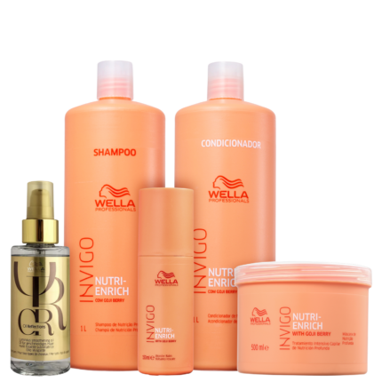 Kit Wella Professionals Invigo Nutri-Enrich & Oil Reflections Super Salon (5 Produtos)